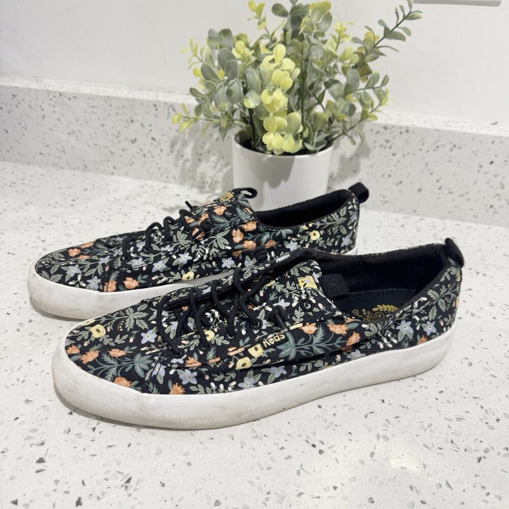 Keds x Rifle Paper Co. Kickback sneakers Black Floral Size 9.5 #CP